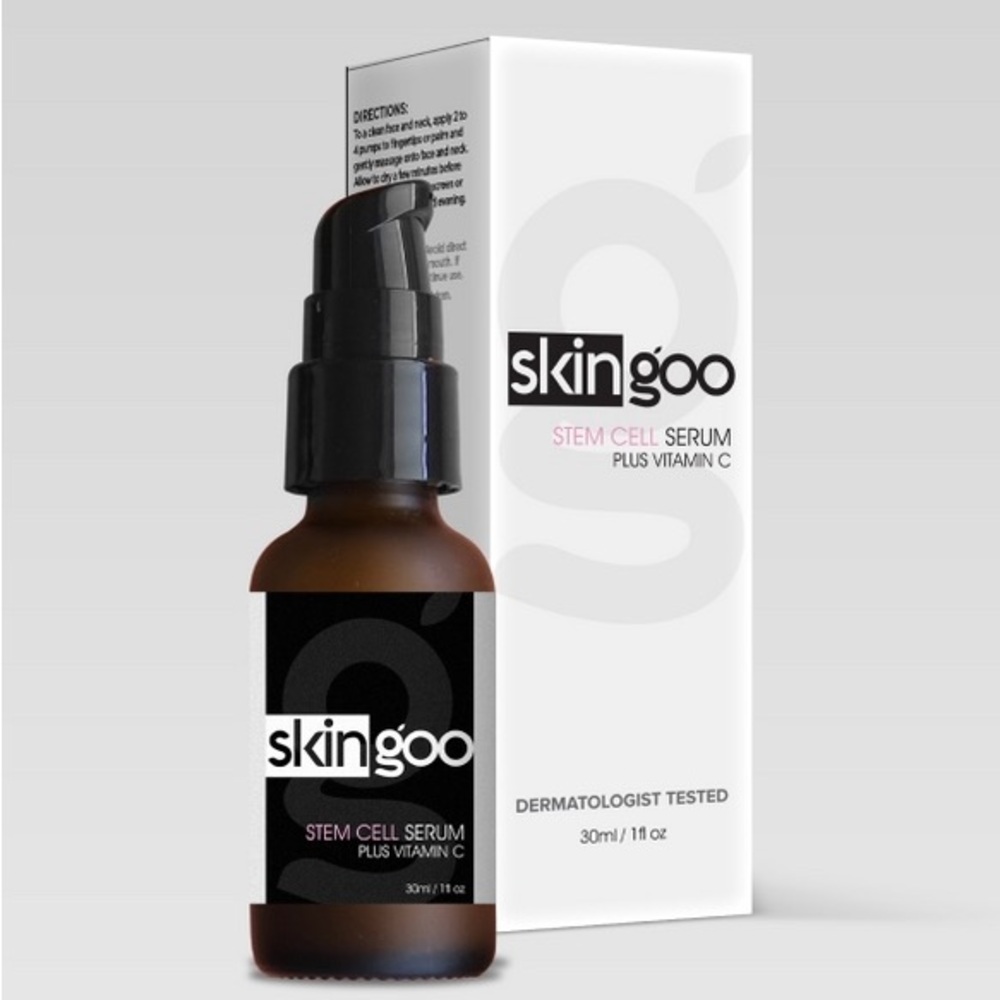 NEW BOX•Skingoo Stem Cell Serum Vitamin C & B3 FULL SIZE 1 Oz/30mL